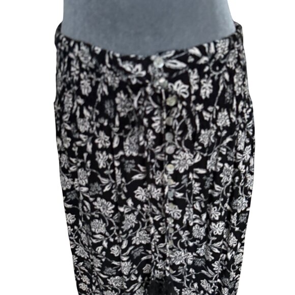 Rachel Zoe Black & White Floral Button-Down Maxi Skirt - Picture 4 of 7
